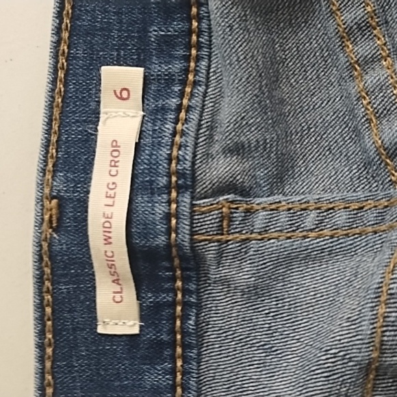Classic Wide Leg Crop Stretch Levi's Waterless Blue Jeans Soft 6 - Picture 4 of 11